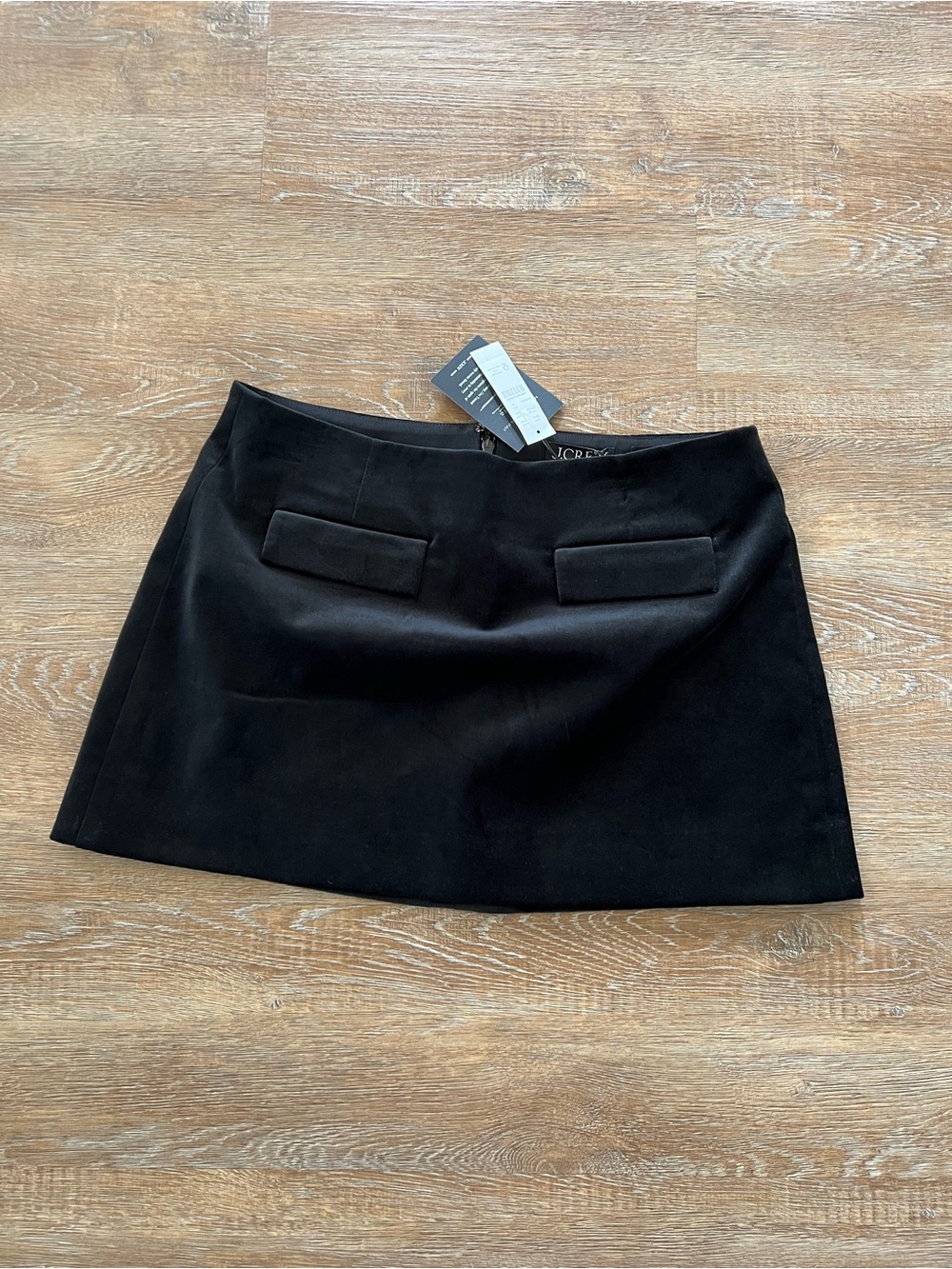 J.Crew Black Velvet Mini Skirt | Ora Tessuti Italian Fabric | Size 6 NWT